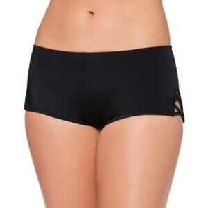 Salt + Cove Ladies Strappy Side Boyshort Swim Bottoms in Black
